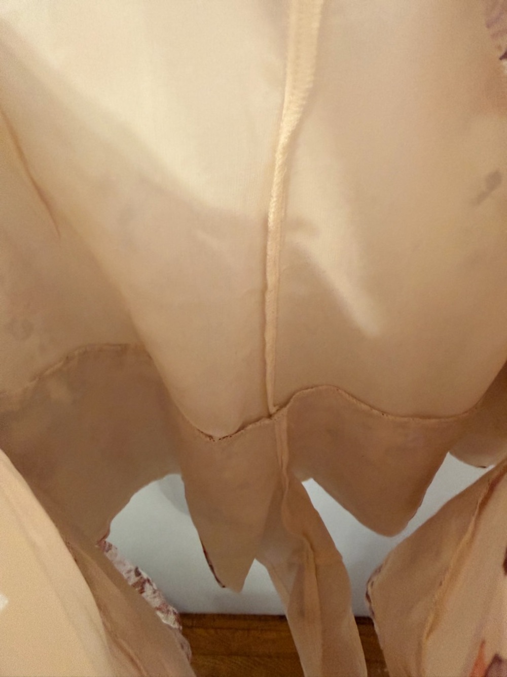 Tiered Floral Chiffon Skort in Cream and Brown - Picture 5 of 7